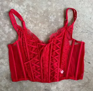Victoria’s Secret Dream Angels Unlined Lace Up Corset Top size M Medium thumbnail 1