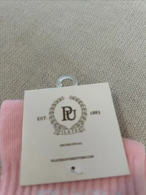 Pilates Univer 1883 Country Club Nonslip Grip Crew Socks, Pink, NWT thumbnail 6