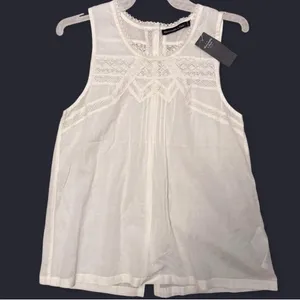 NWT‎ Abercrombie & Fitch Ivory Lace Embroidered Sleeveless Tank Top S Boho thumbnail 5