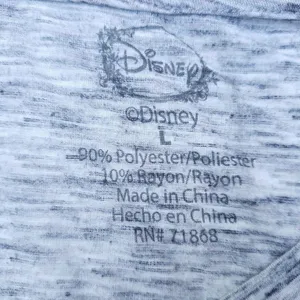 Disney Mickey Mouse space dye grey V-neck T-shirt Top Size large L thumbnail 5