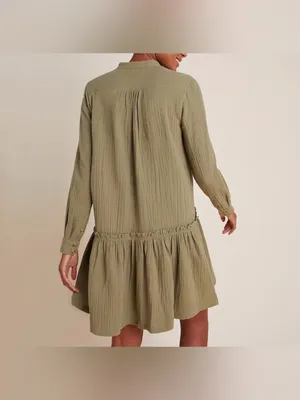 Anthropologie Maeve Katie Textured Utility Tunic Dress size 0 thumbnail 2