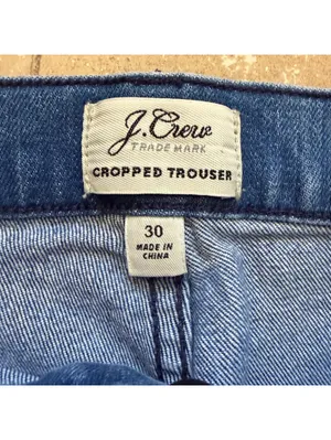 J.Crew Rayner Cropped Trouser Jeans Wide Leg Denim Blue Women's Size 30 thumbnail 5