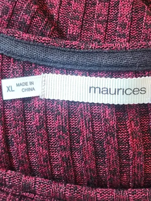 Maurices Burgundy and Black Ribbed Knit Tunic Size XL thumbnail 7