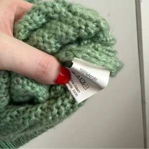 Princess Polly | Light Green Chunky Cable Knit Oversized Pullover Sweater M/L thumbnail 5
