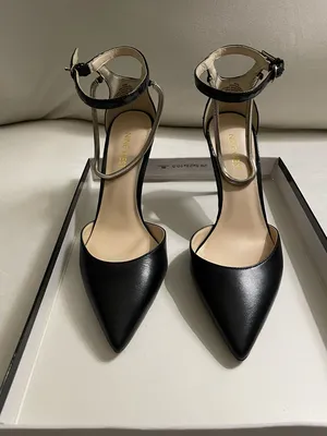 Nine West Black Terasa Pointed-Toe Ankle-Strap & Silver Accents Strap Heels 6.5 thumbnail 3