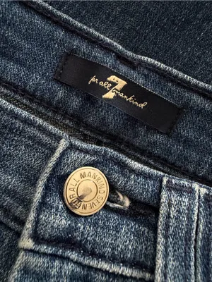 7 for all Mankind Wide Leg Crop Raw Hem Jeans Size 26 thumbnail 4