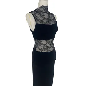 Alice + Olivia Nichol Lace Panel Sleeveless Maxi‎ Dress Black Size 6 NWT thumbnail 8