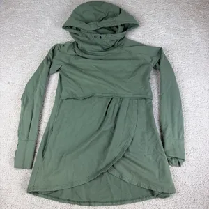 NWOT‎ Women's Latched Mama XS Pullover Hoodie Sage Green Nursing thumbnail 1