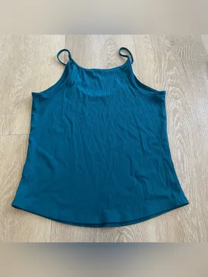 Athleta Signature Rib Thin Strap Tank Blue Size M thumbnail 4