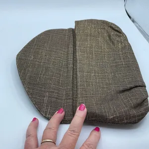 Chico’s tweed embellished gold black clutch thumbnail 4