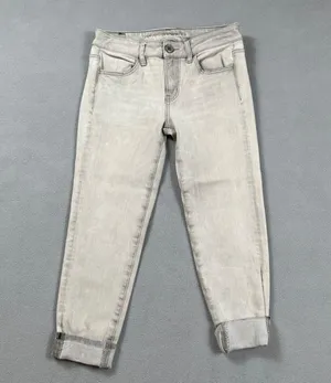 American Eagle Jeans Womens 2 Short Gray Jeggings Ankle Low Stretch Rolled Cuffs thumbnail 1