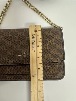 Karl Lagerfeld Connie Brown Monogram Crossbody with Gold Chain thumbnail 3