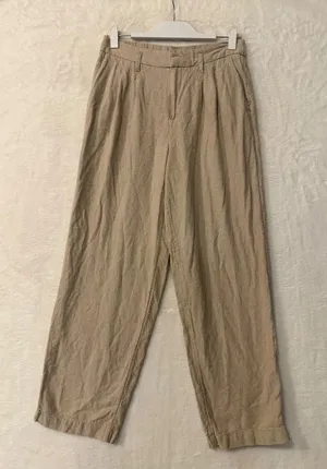 A New Day Tan Linen Blend Pleated‎ Wide Leg Trousers Tan Size 4 High Rise Pants thumbnail 1