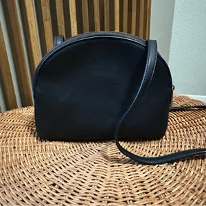 Anthropologie Black Faux Leather Woven Crossbody Bag Adjustable Strap thumbnail 6