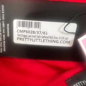 Pretty Little Thing Red Strappy Satin Gathered Midi Dress in Red thumbnail 14