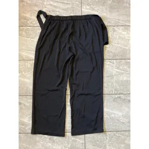 Halara NWOT Women Black Wide Leg Tie Front High Waist Pants Size L Side Zip thumbnail 7