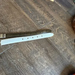 2 Brighton Reversible Leather Belts White Tan Croc Silver Buckle Y2K Small thumbnail 5