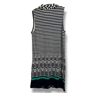 Crown & Ivy Navy Blue White Stripe Cayo Coco‎ Pineapple Sleeveless Dress S thumbnail 3
