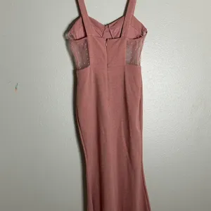 Hautes Nites Women Long Party Pink Dress size‎ 1 thumbnail 9