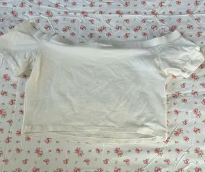 DIVIDED Cream Off-Shoulder Crop Top thumbnail 1