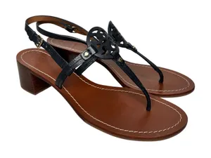 Tory Burch Miller Block Heel Sandals Size 9 thumbnail 1