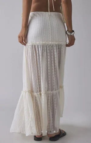 White maxi skirt kimchi blue thumbnail 2