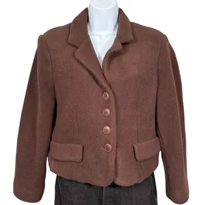 Vintage Women Express Campagnie Fleece Blazer Jacket Medium Brown NWT Academia‎ thumbnail 1