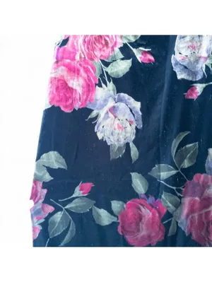 Jeffrey & Dara Vintage Velvet Black Rose Maxi Dress Women 12 thumbnail 6
