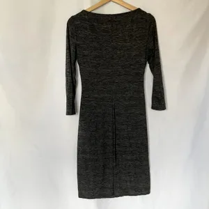 Lauren Ralph Lauren gray long sleeved ruched side‎ boat neck dress women's 6 thumbnail 6