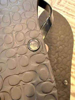NEW Coach women's size 10 (40) black Abbigal turn-lock flip flops thumbnail 10