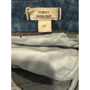 Madewell The Curvy Kick Out Flare Crop Mid Rise Jean Size 25 Oneida Wash Blue thumbnail 11