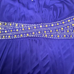 ONYX NITE Roral Blue Embellished Maxi Dress Made In‎ USA - Sz 18W thumbnail 5