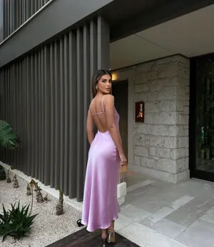 Zara Satin Effect Dress Maxi Midi Slip Bodycon Wedding Party Coctail thumbnail 10
