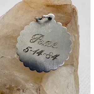 Vintage Beau Sterling Silver Girl Silhouette Charm Engraved Rae 5-14-84 2.43g thumbnail 2