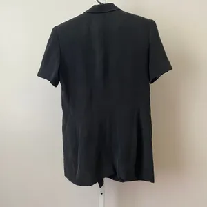 SILX 6 Black Silk Double Breasted Blazer Jacket Vintage 90s minimalist thumbnail 6