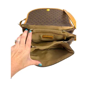 La Tour Eiffel Brown Leather Crossbody Purse Handbag Bag thumbnail 5