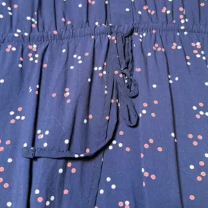 Gap Womens Size Medium Navy Blue Polka Dot Tie Waist Shift Dress Long Sleeve thumbnail 7