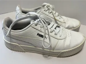 Puma Carina‎ Women's Athletic Sneakers Tennis Shoes Size 7.5 White Platform thumbnail 1
