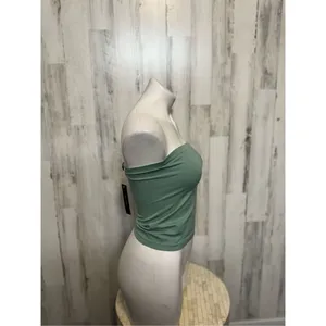 Moa Moa Green Strapless Tube Top Women’s Medium Stretch Bandeau Top thumbnail 4