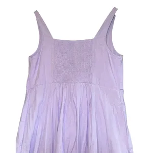 Old Navy Linen Blend Lavender Purple Midi Dress Womens Medium Smocked Sweetheart thumbnail 6