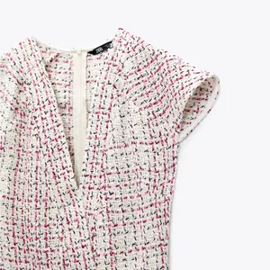Zara Textured Weave Tweed Dress With Ruffles thumbnail 3
