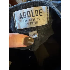 AGOLDE Skirt Women 26 Black Denim Quinn High Rise A Line Mini‎ Jean Frayed Hem thumbnail 9