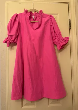 Glam Pink Cinch Waist Dress thumbnail 1
