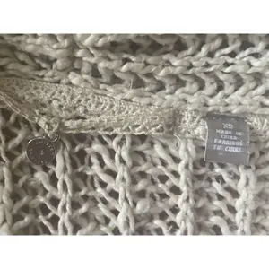 Anthropologie Knitted & Knotted Siretta Cotton Blend Beige Women’s Cardigan XS thumbnail 4