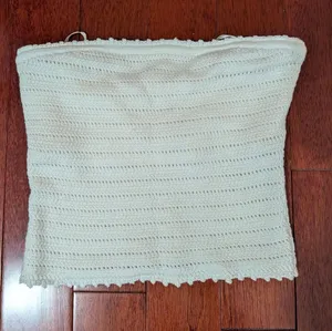Abercrombie & Fitch Cream Crochet Knit Tube Top Size Small thumbnail 1