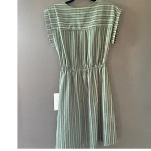 Monteau Sage Green Chevron Stripe V-Neck Fit &‎ Flare Dress Mens Size M Cottage thumbnail 4