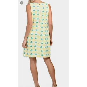 Sail to Sable Lemon Print‎ Sleeveless Shift Dress MEDIUM Diamond Colorful thumbnail 4