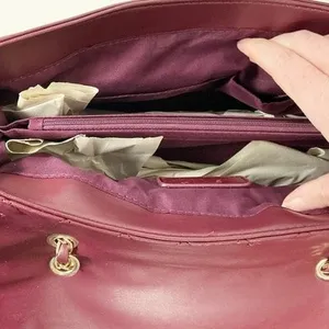 Badgley Mischka Vegan Leather Quilted Messenger Bag Chain Handle Purse thumbnail 7