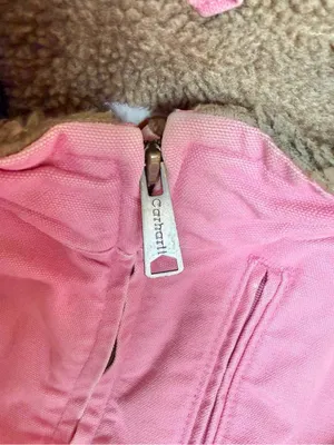 VTG Carhartt Women's RARE Pink Sherpa Lined WIP Work Jacket Size M WJ022 PKR thumbnail 7