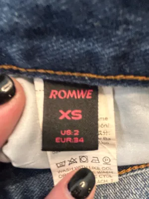 ROMWE Star Patch Flare Jeans Size 2 grunge med wash Distressed Frayed Y2K edgy thumbnail 4